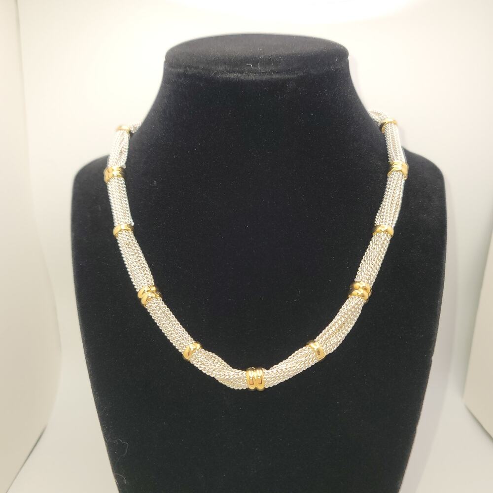 Ralph Lauren Silver-Tone & Gold Tone Multi-Chain Station Necklace
